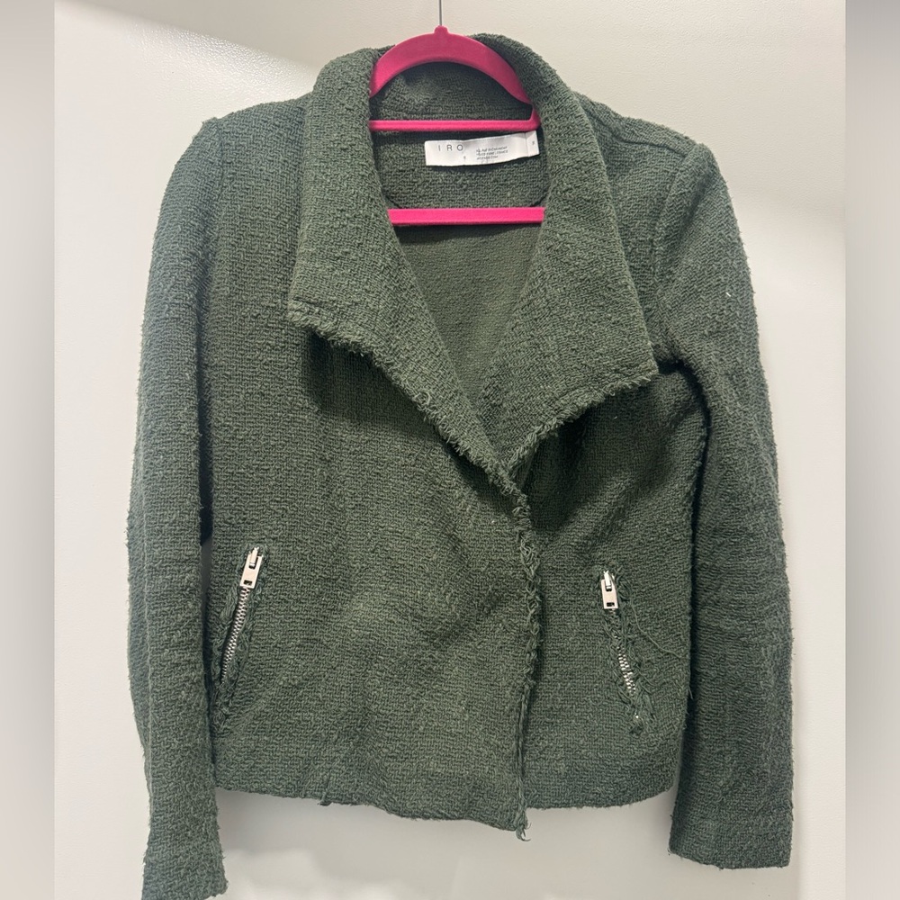 Iro Tweed Jacket Hunter Green Size S (FR36) - Picture 3 of 5